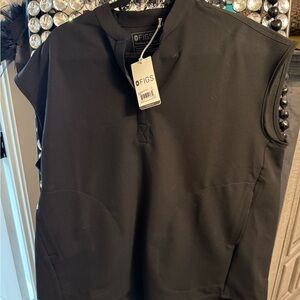 Figs Classic Black Sleeveless Top